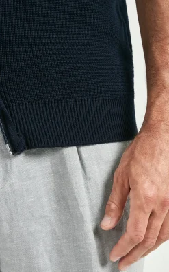 Gilet en maille bleu - Made in Italy