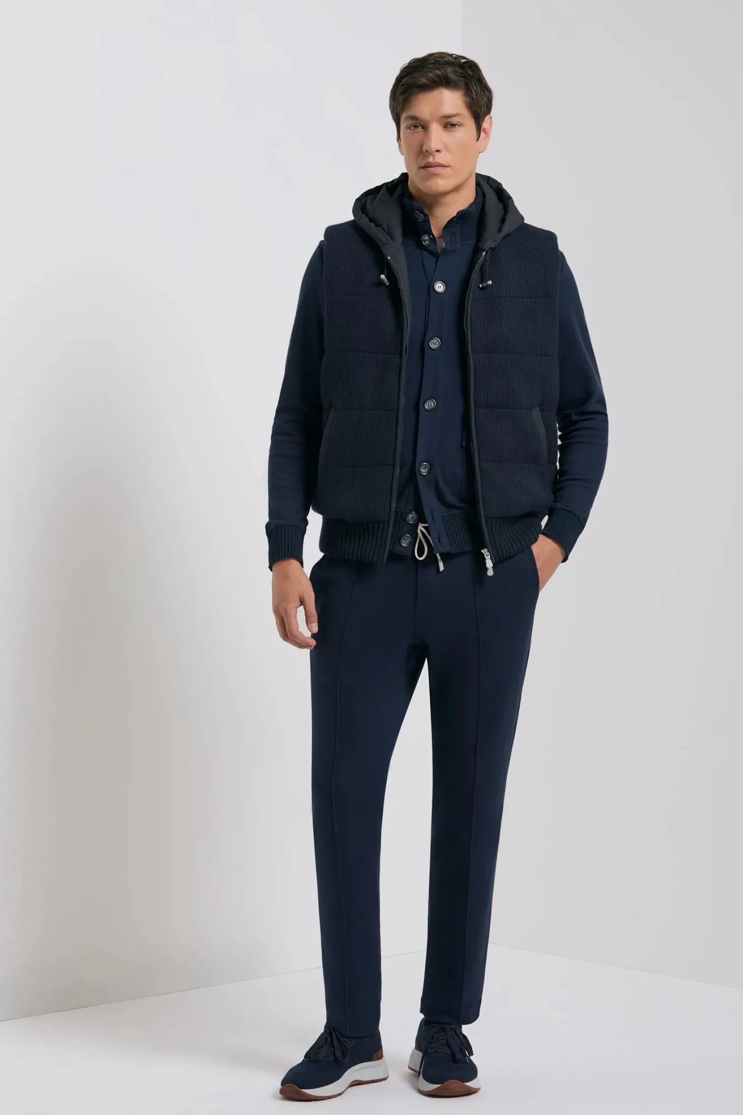 Gilet en maille bleu - Made in Italy