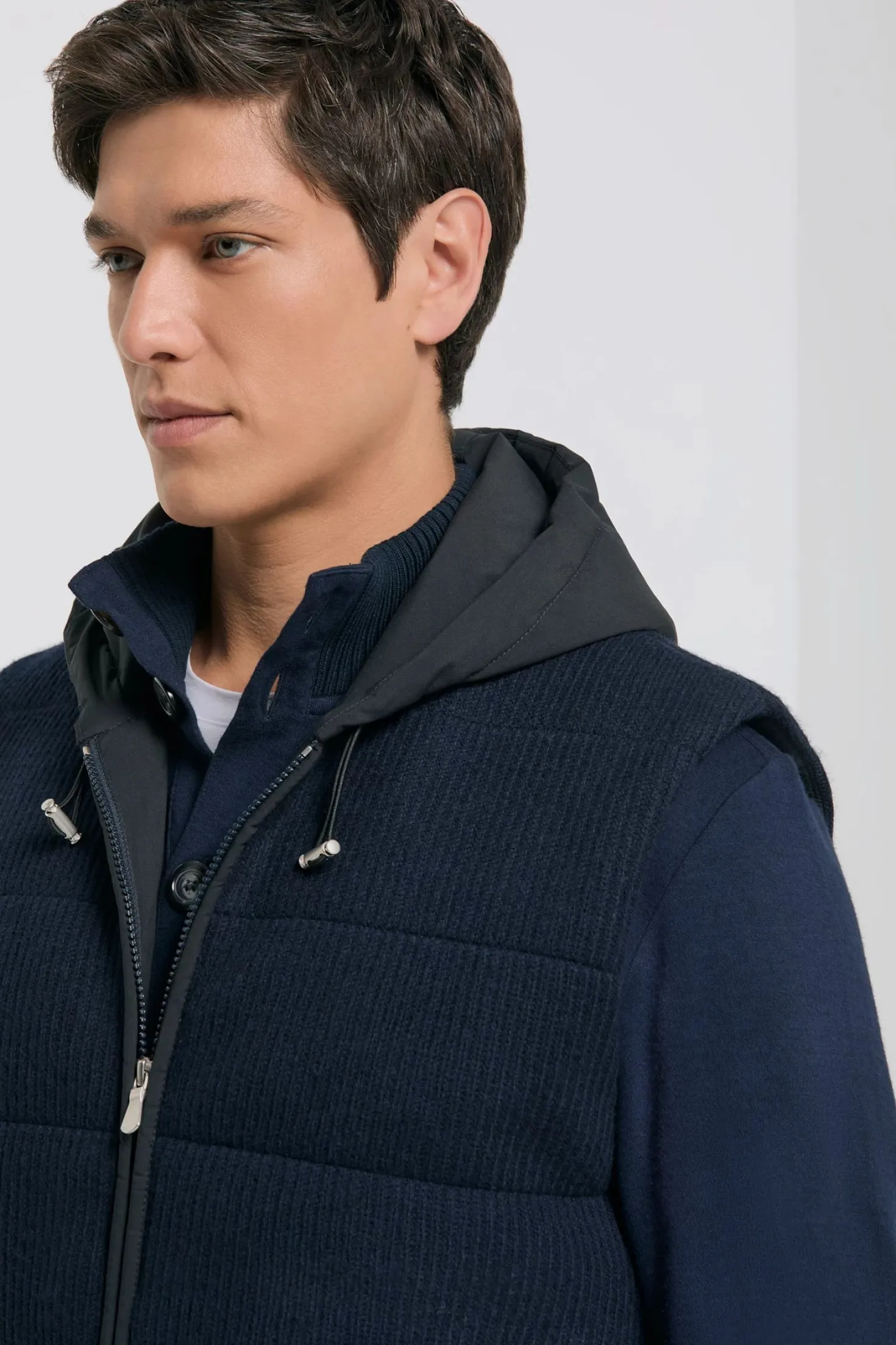 Gilet en maille bleu - Made in Italy