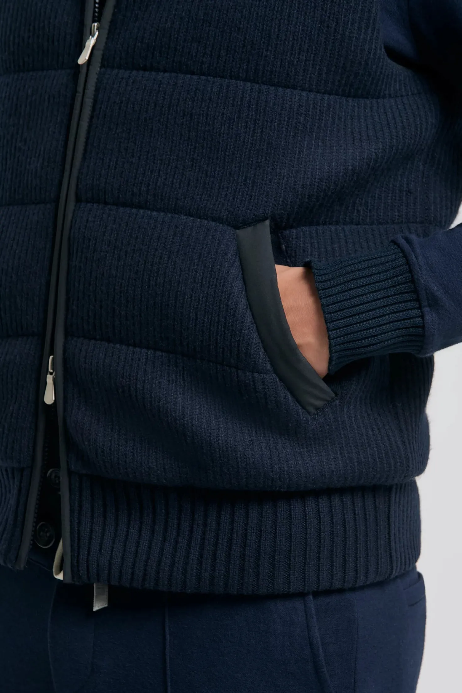 Gilet en maille bleu - Made in Italy