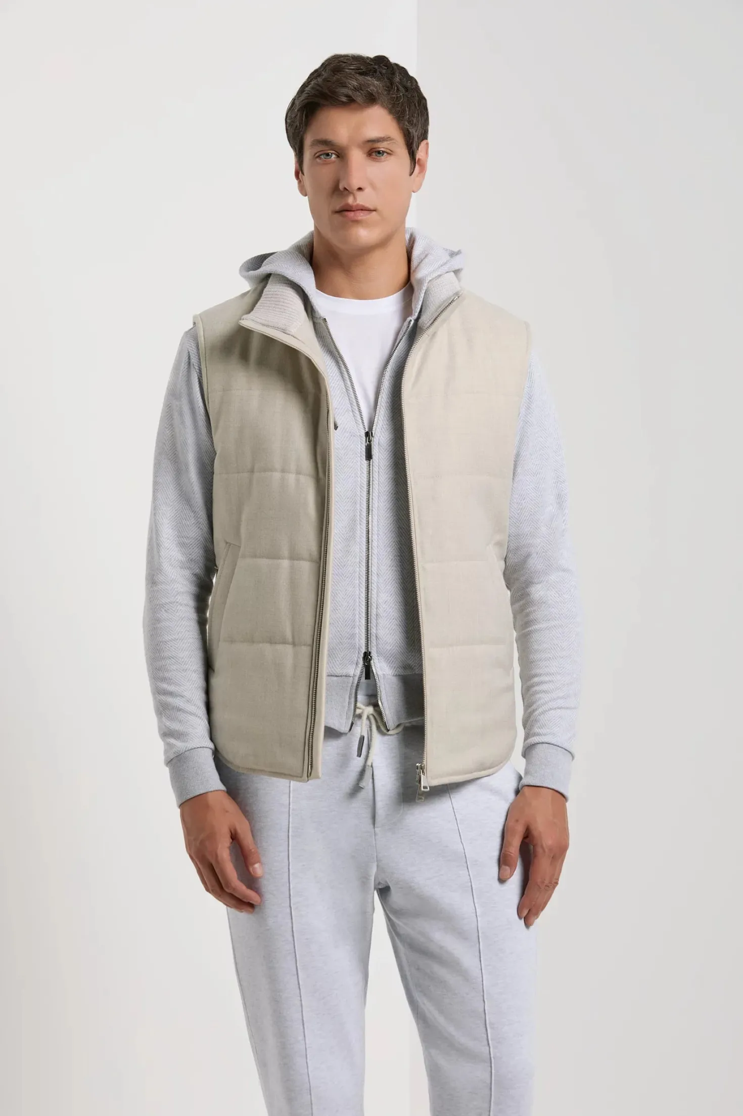 Gilet matelassé beige - Made in Italy