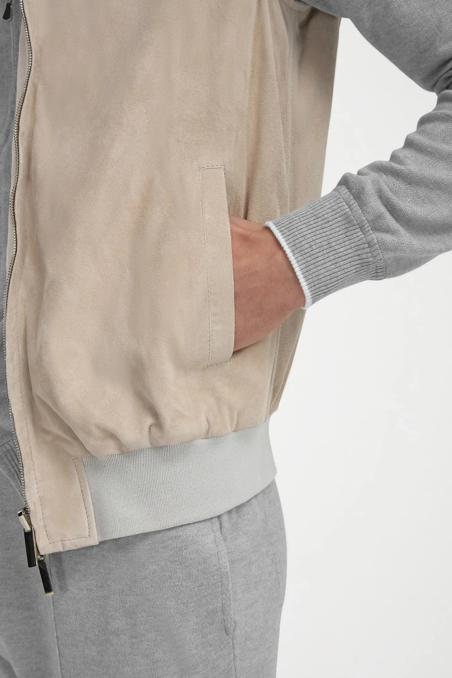 Gilet réversible en daim sable - Made in Italy