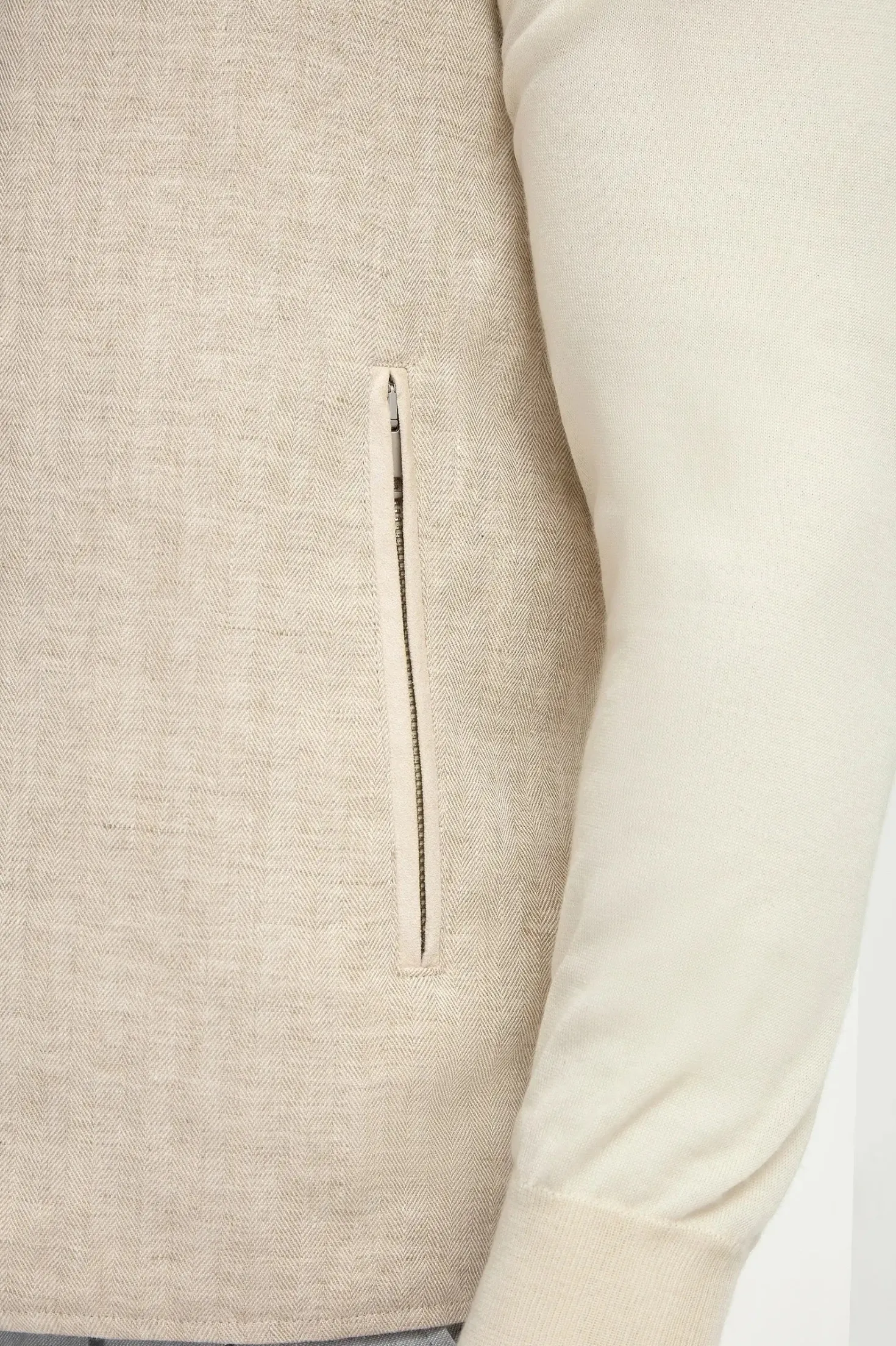 Gilet réversible sable à chevrons - Made in Italy