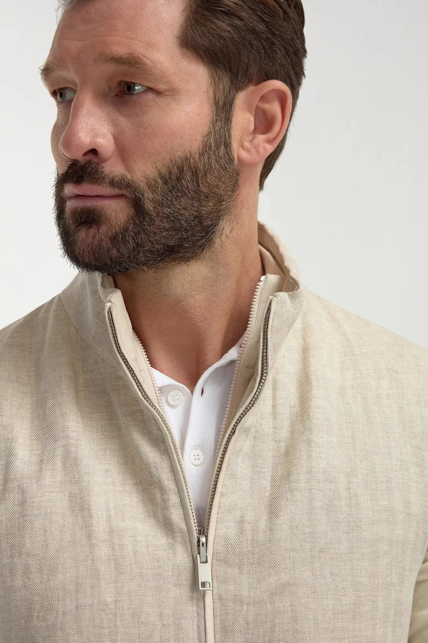 Gilet réversible sable à chevrons - Made in Italy