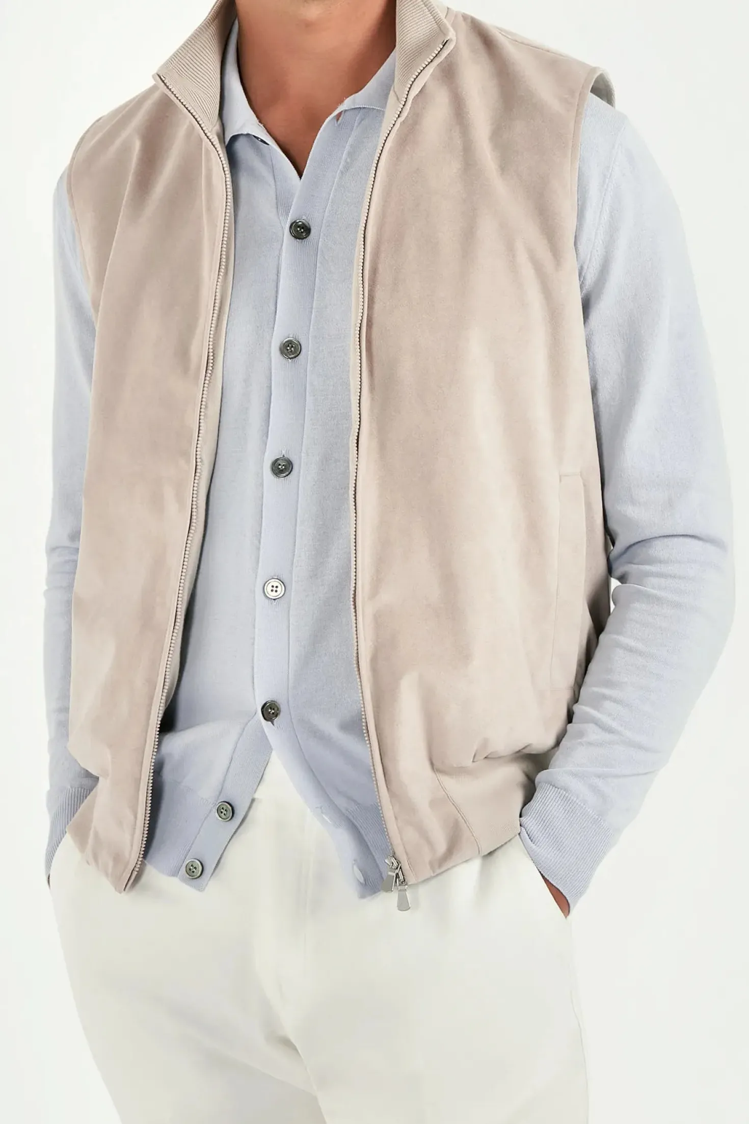 Gilet Stone en alcantara - Made in Italy
