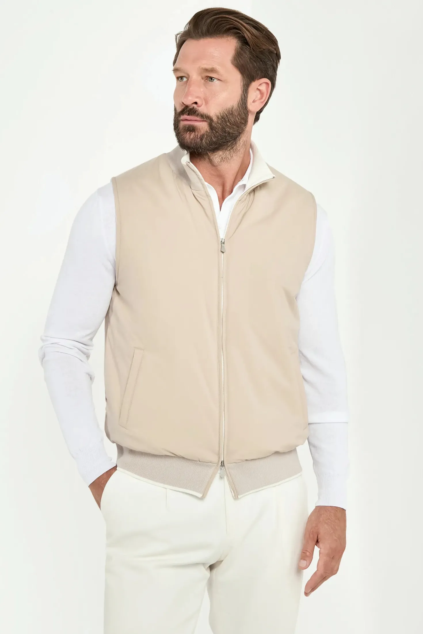 Gilet taupe - Made in Italy
