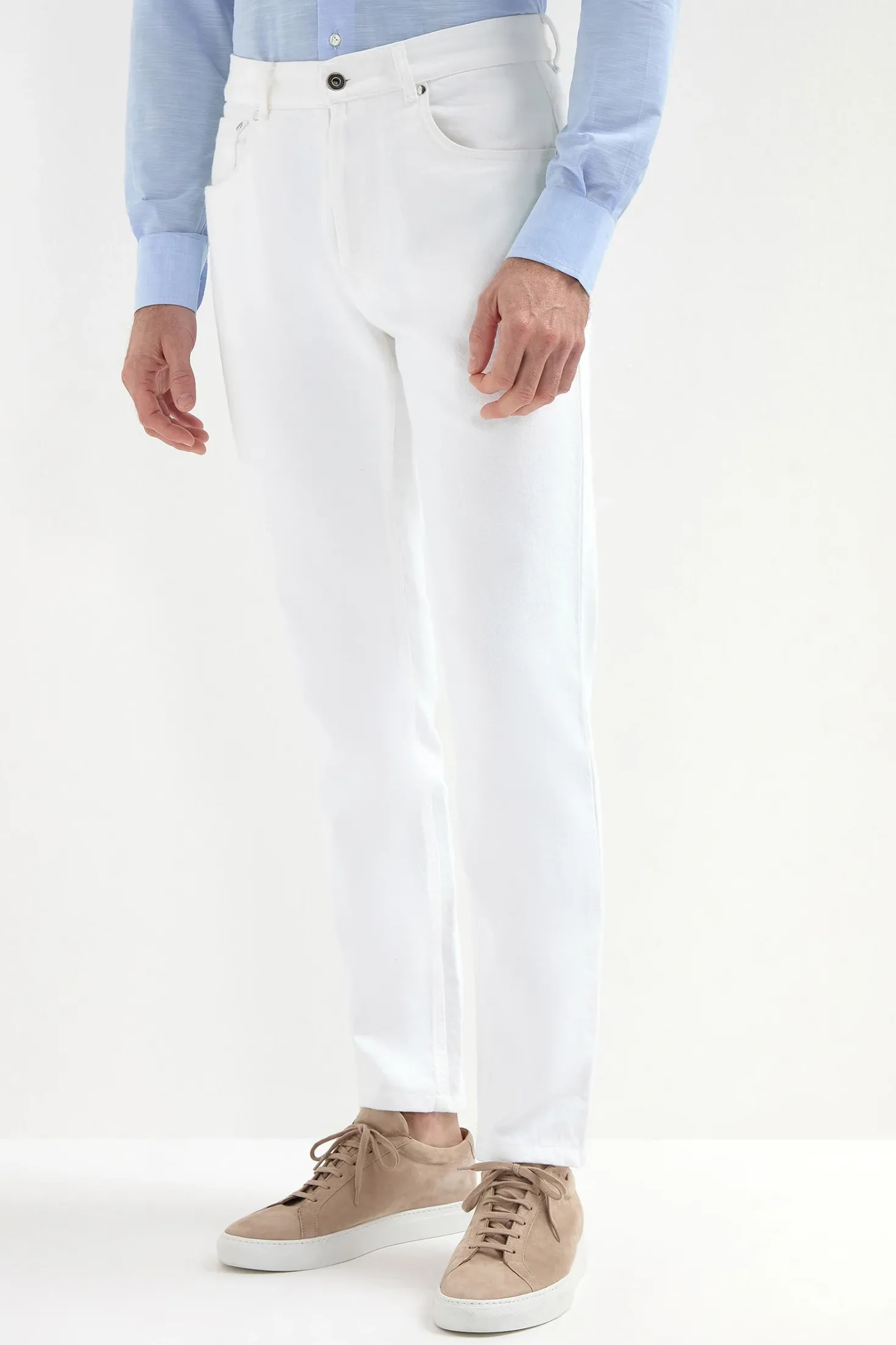 Jean blanc - coton Candiani - Made in Italy