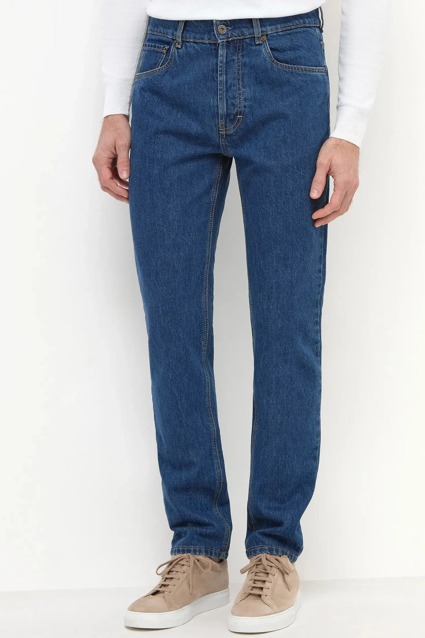 Jean bleu moyen - coton Candiani - Made in Italy