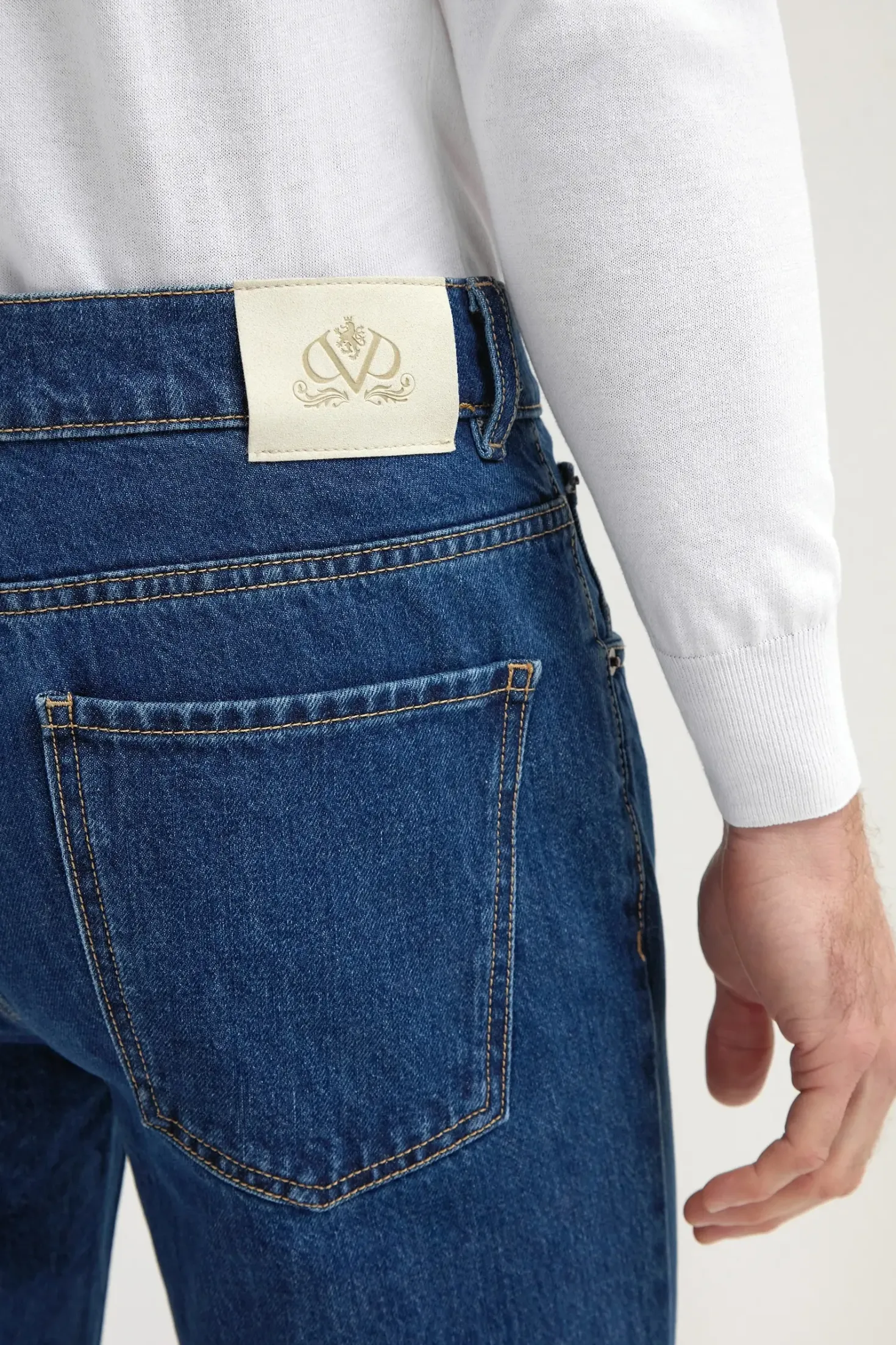 Jean bleu moyen - coton Candiani - Made in Italy