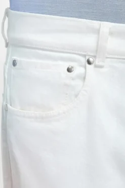 Jean droit blanc - coton Candiani - Made in Italy