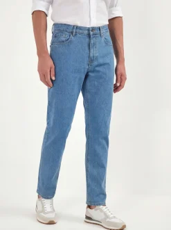 Jean droit bleu clair - coton Candiani - Made in Italy