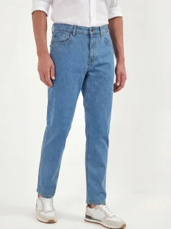 Jean droit bleu clair - coton Candiani - Made in Italy