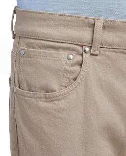Jean en coton et cachemire taupe - Made in Italy