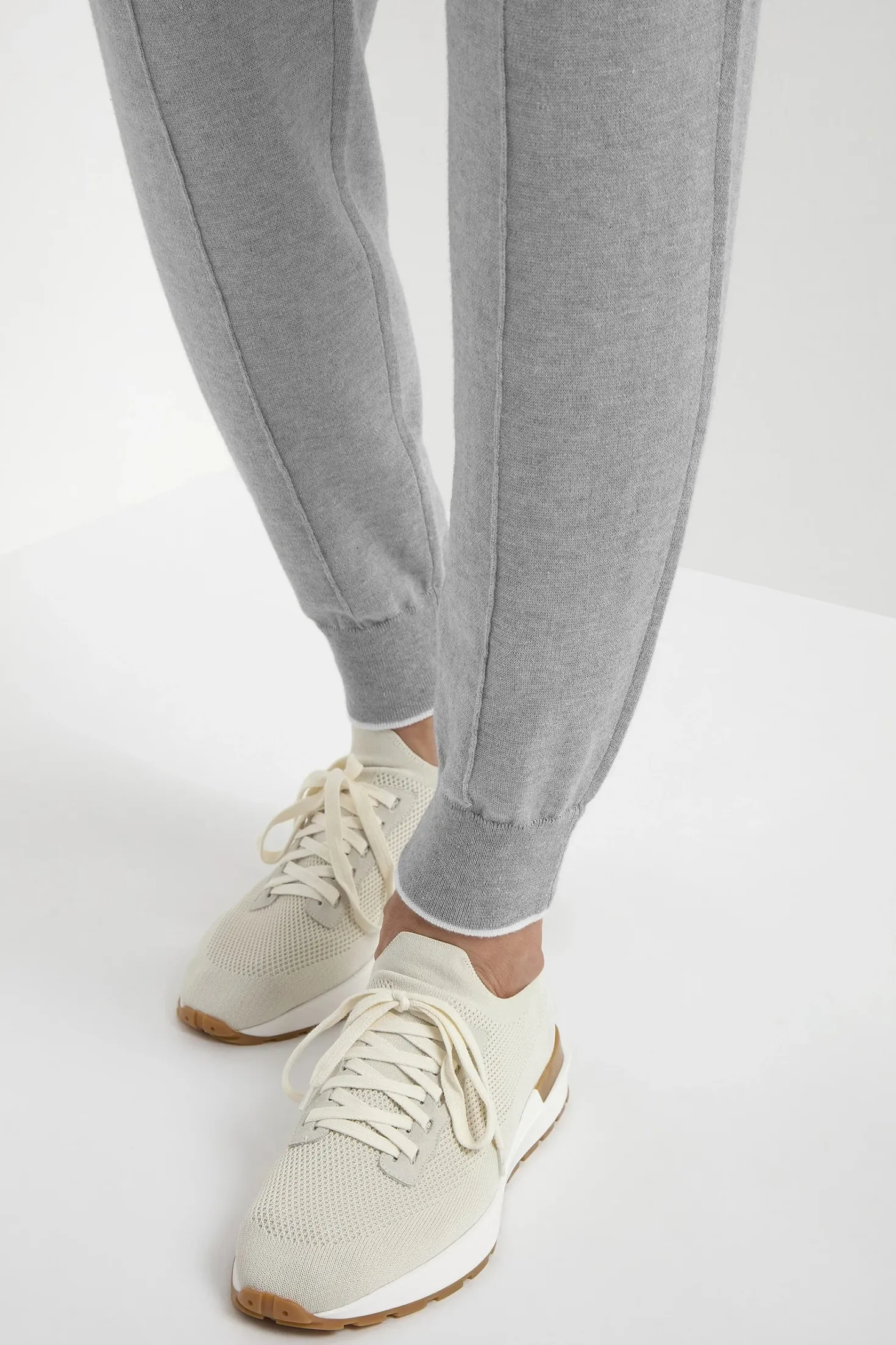 Jogging gris clair en mélange cachemire - Made in Italy