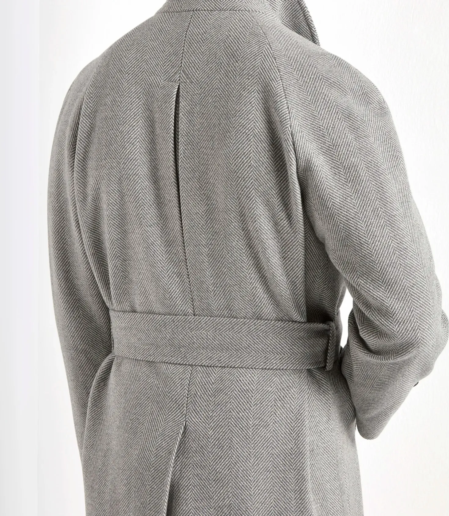 Manteau raglan gris à chevrons – Made in Italy