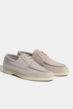 Mocassins bateau en nubuck sable - Made in Italy