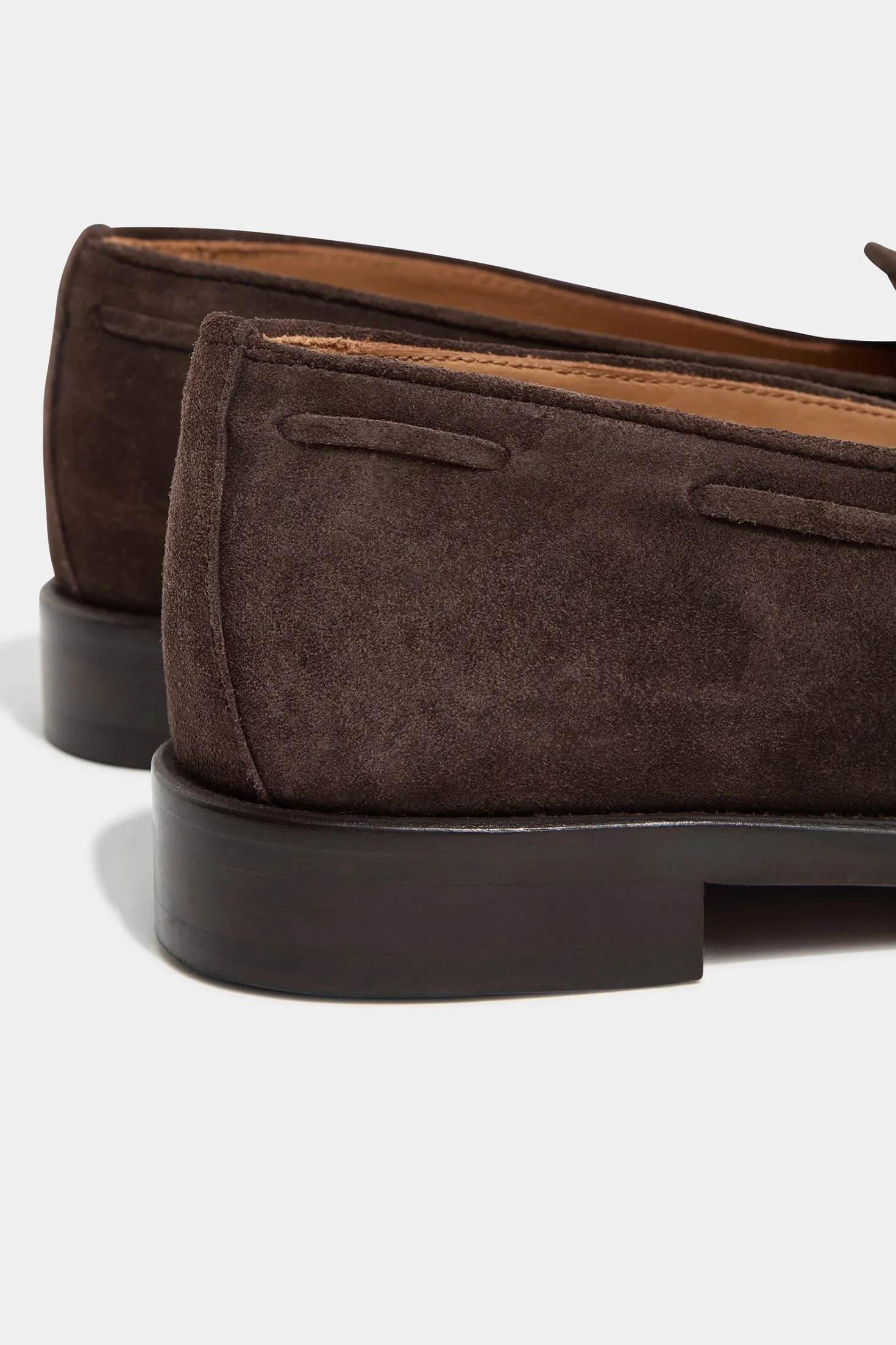 Mocassins à pampilles en daim marron - Made in Italy