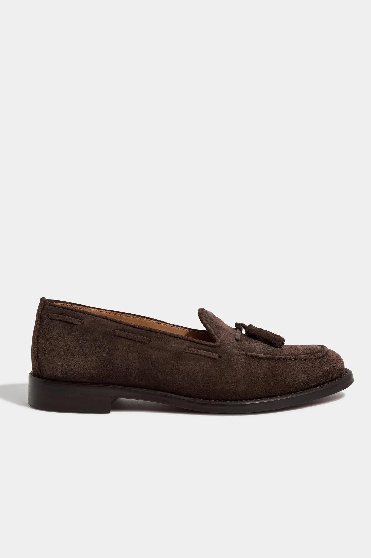 Mocassins à pampilles en daim marron - Made in Italy