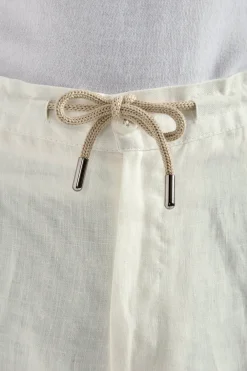 Pantalon Alassio en lin blanc - Made in Italy
