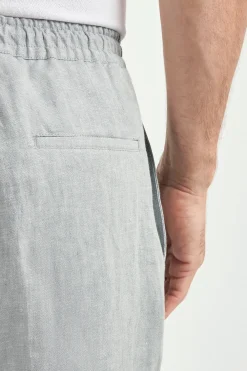 Pantalon Alassio en lin Gris clair - Made in Italy