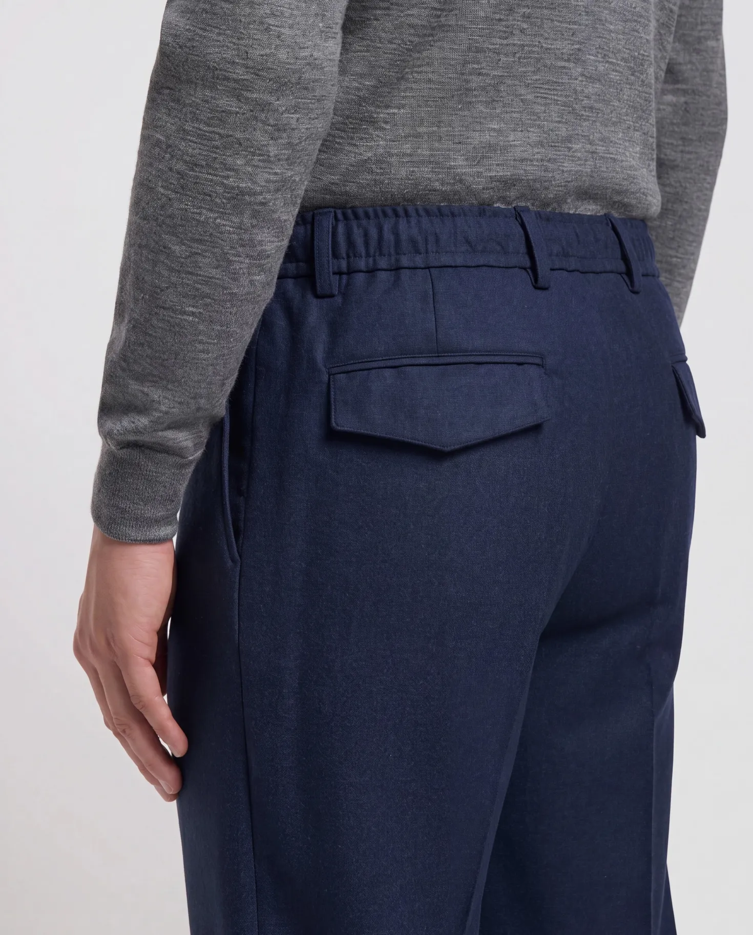 Pantalon Como bleu en flanelle - Made in Italy