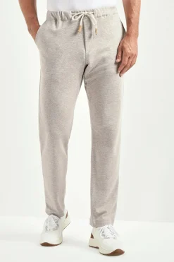 Pantalon de jogging en jersey taupe clair - Made in Italy