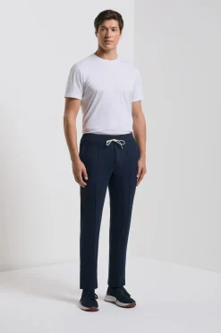 Pantalon de jogging en jersey bleu - Made in Italy