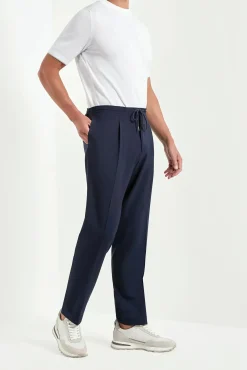 Pantalon de voyage Alassio bleu - Made in Italy
