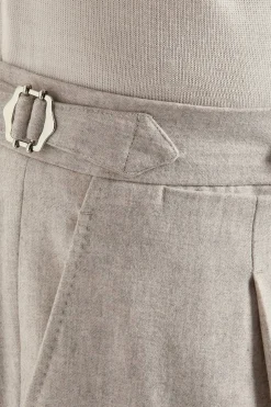 Pantalon Roma en flanelle beige - Made in Italy
