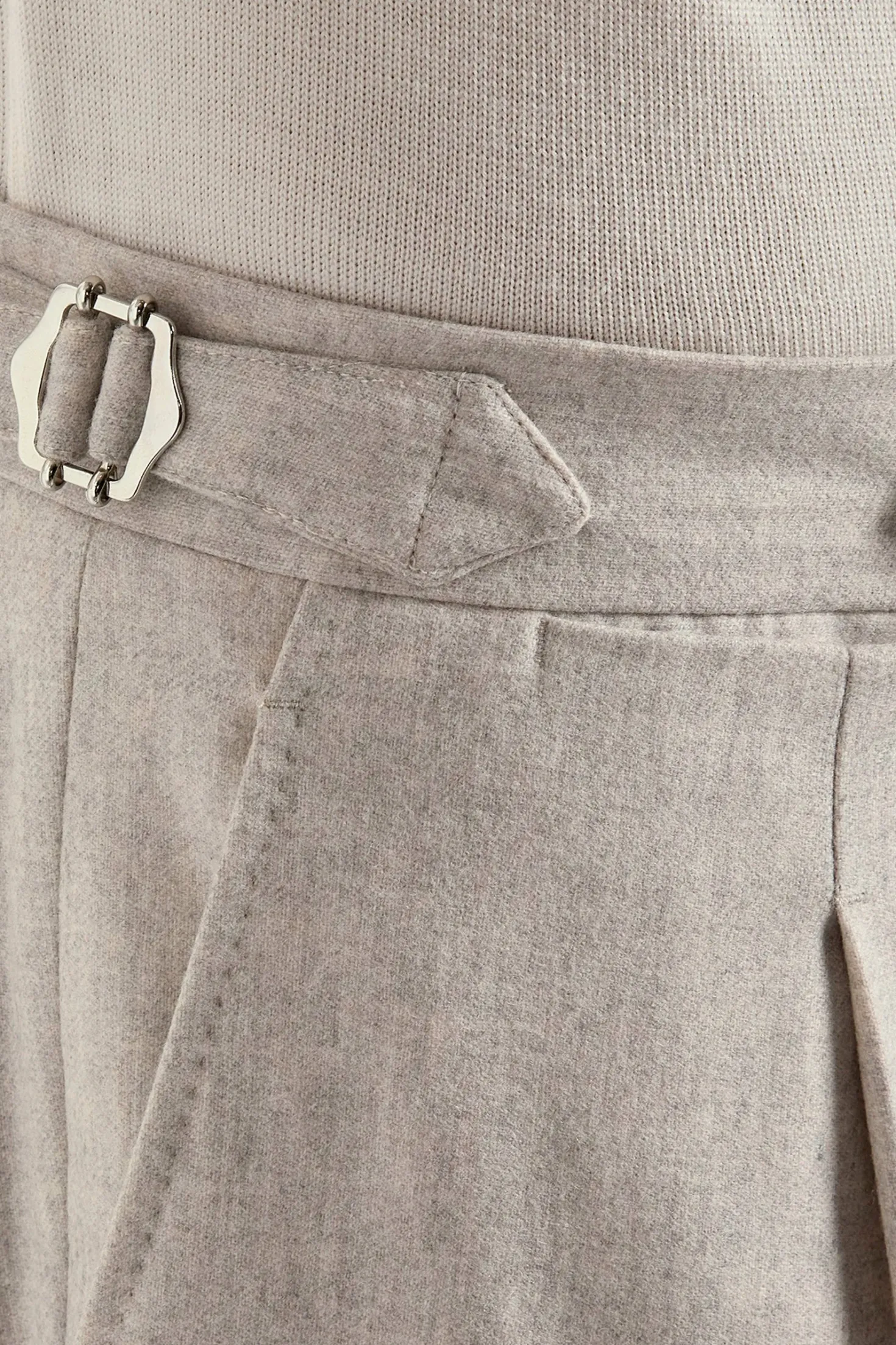 Pantalon Roma en flanelle beige - Made in Italy