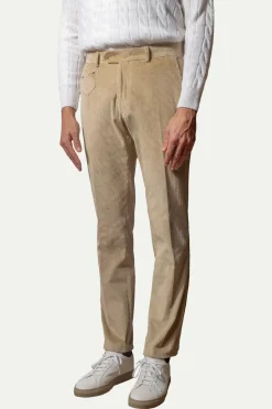 Pantalon Sirmione en velours côtelé beige - Made in Italy