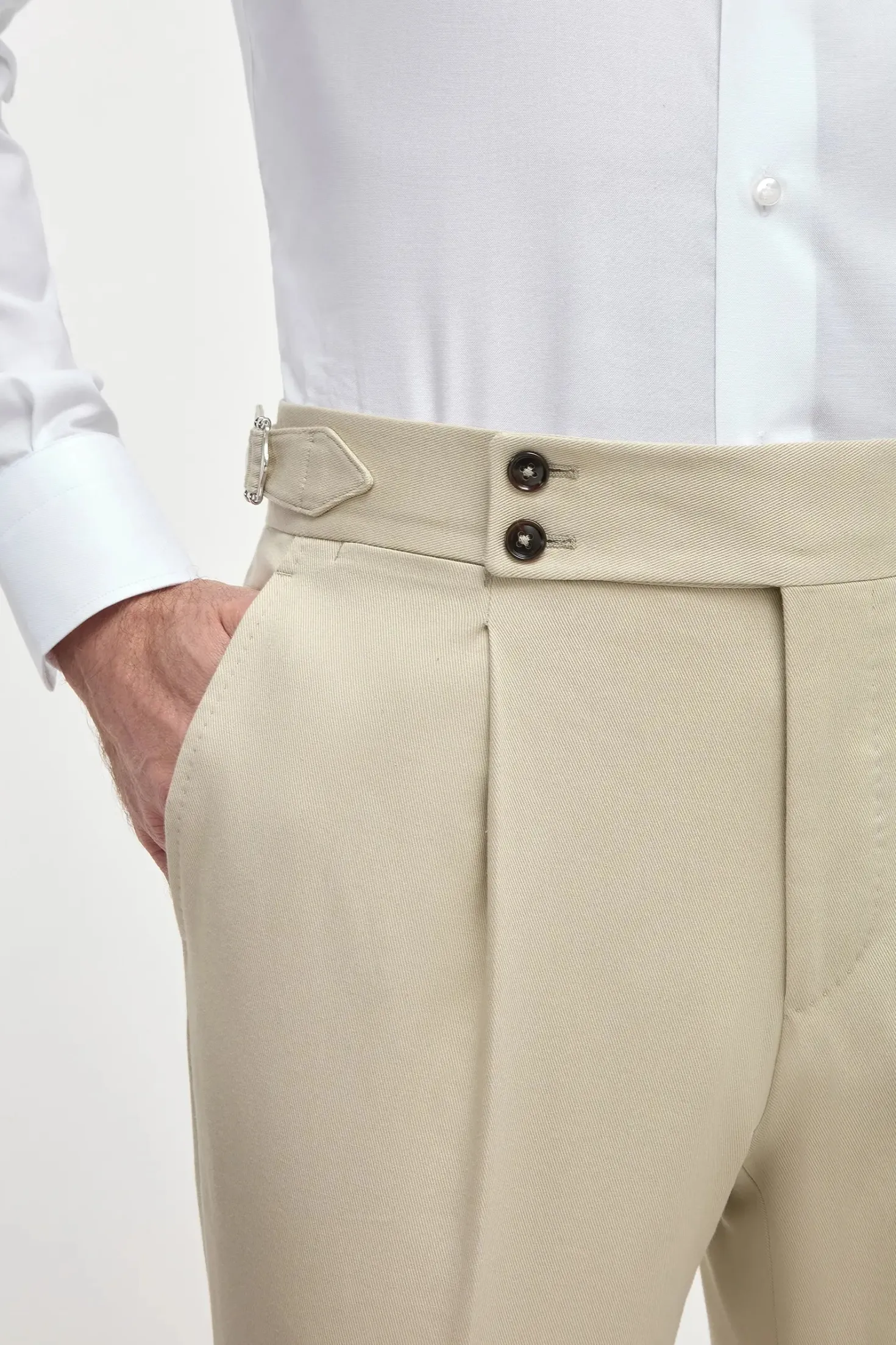Pantalon Soragna en coton beige - Made in Italy