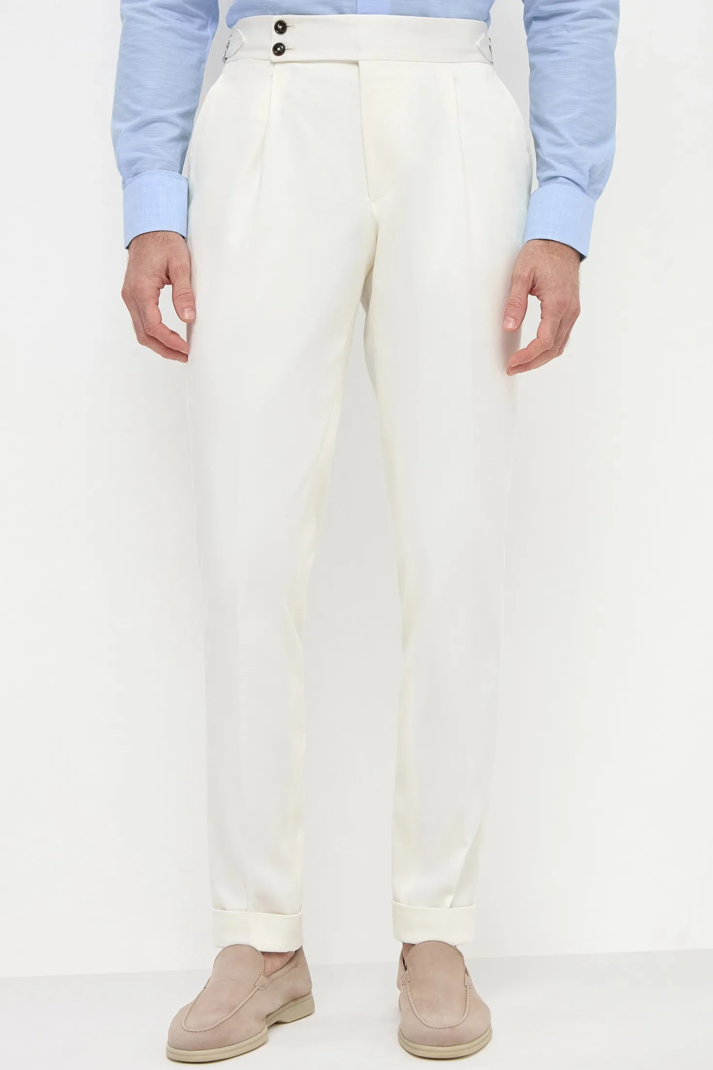 Pantalon Soragna en coton blanc - Made in Italy