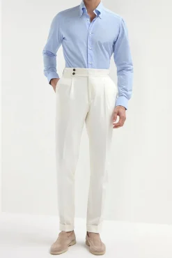 Pantalon Soragna en coton blanc - Made in Italy