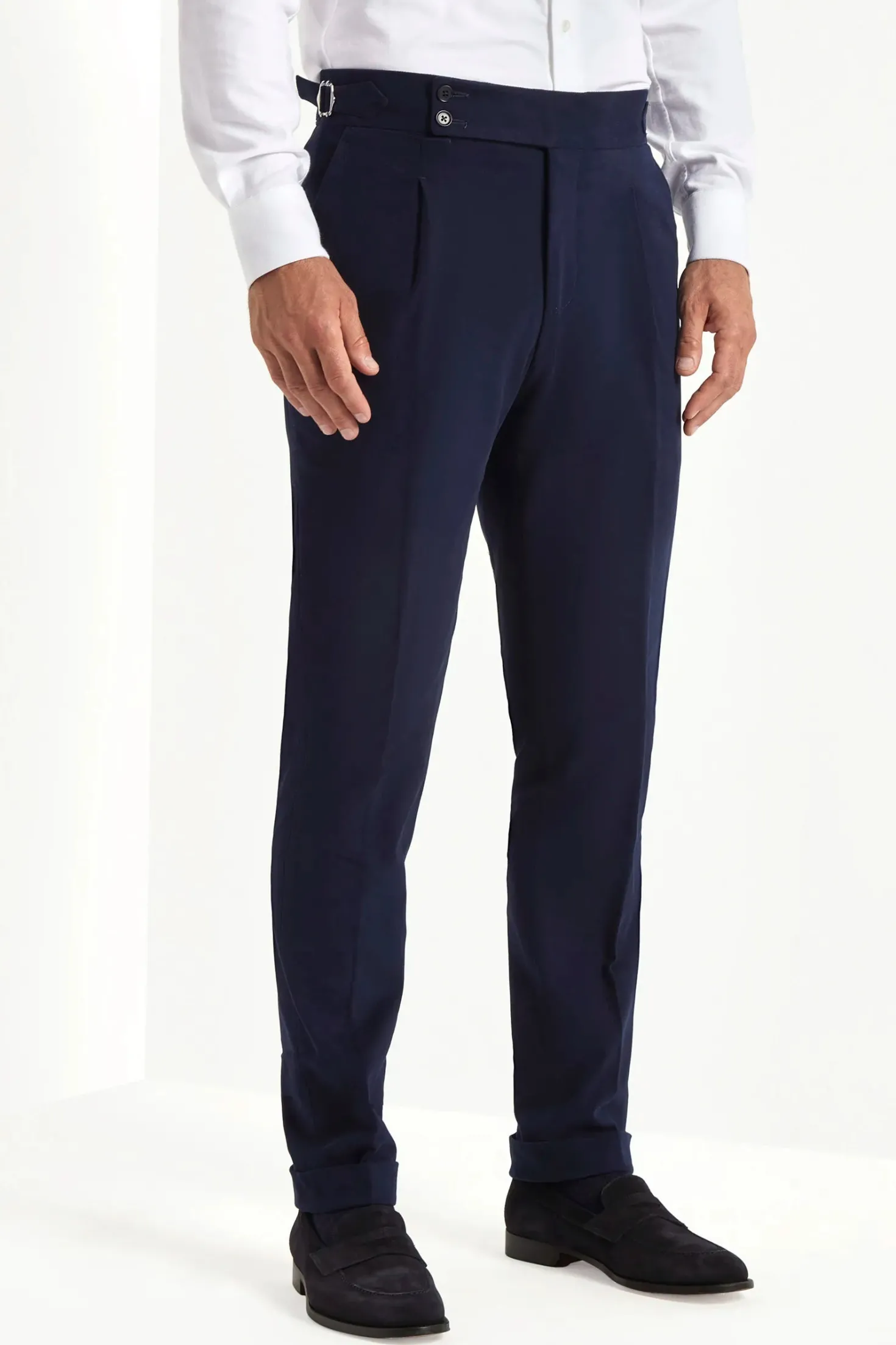 Pantalon Soragna en coton bleu - Made in Italy
