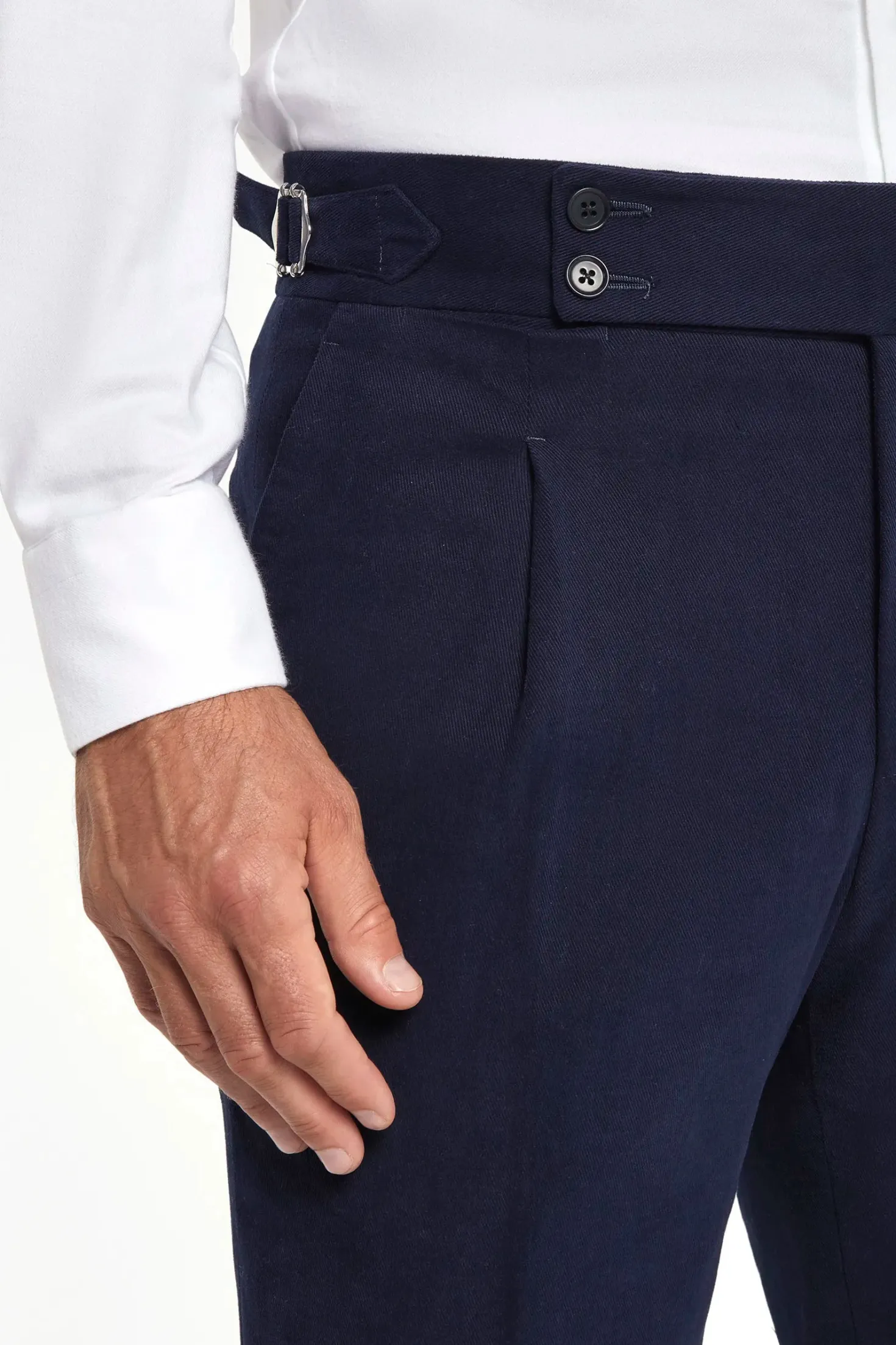 Pantalon Soragna en coton bleu - Made in Italy