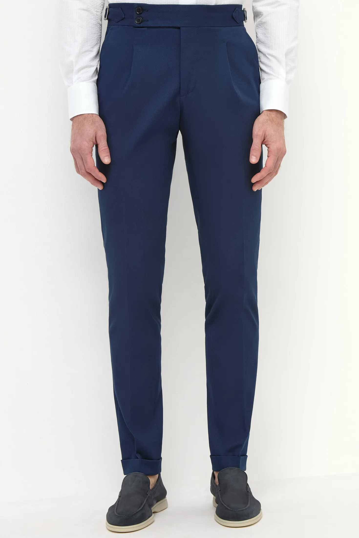 Pantalon Soragna en coton bleu - Made in Italy