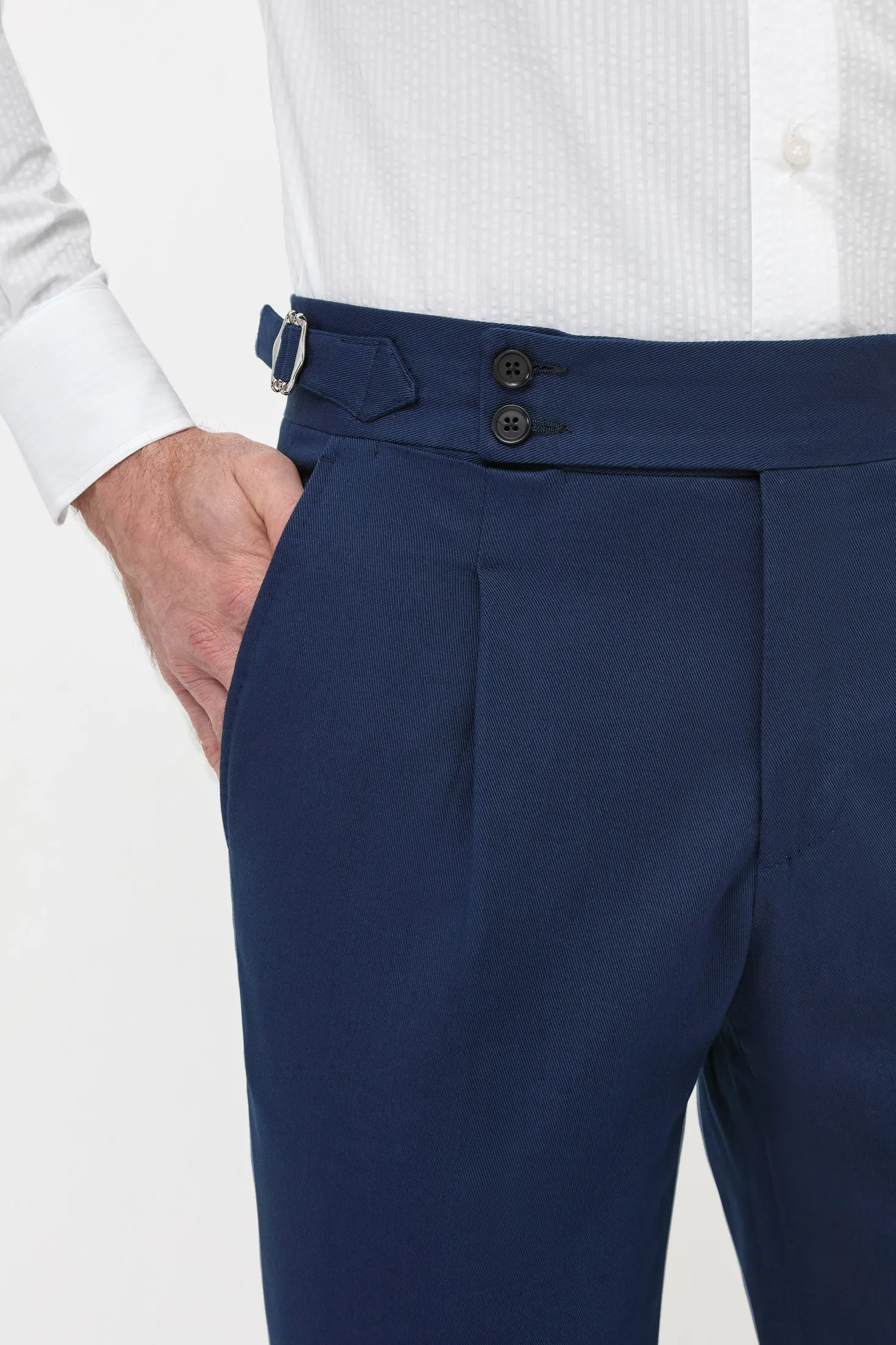 Pantalon Soragna en coton bleu - Made in Italy