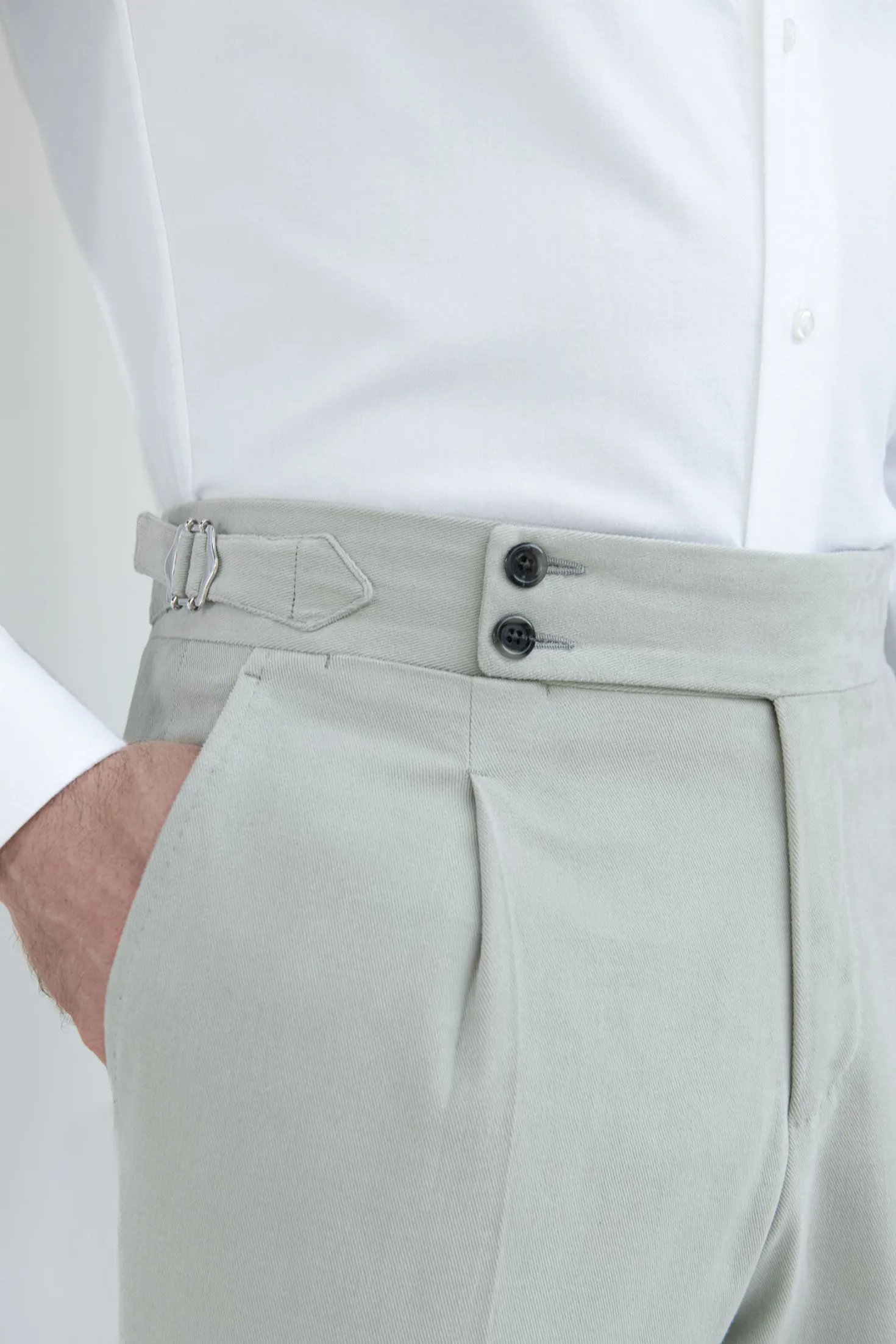 Pantalon Soragna en coton gris clair - Made in Italy