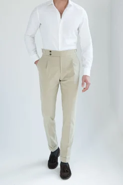 Pantalon Soragna en coton sable - Made in Italy
