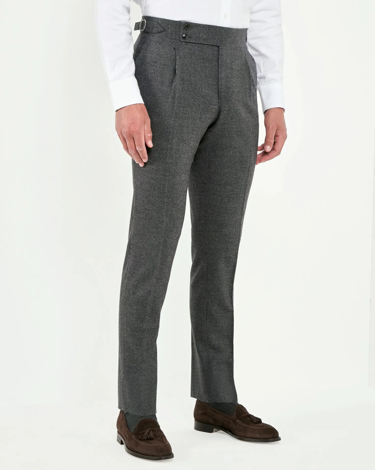 Pantalon Soragna en flanelle anthracite - Made in Italy