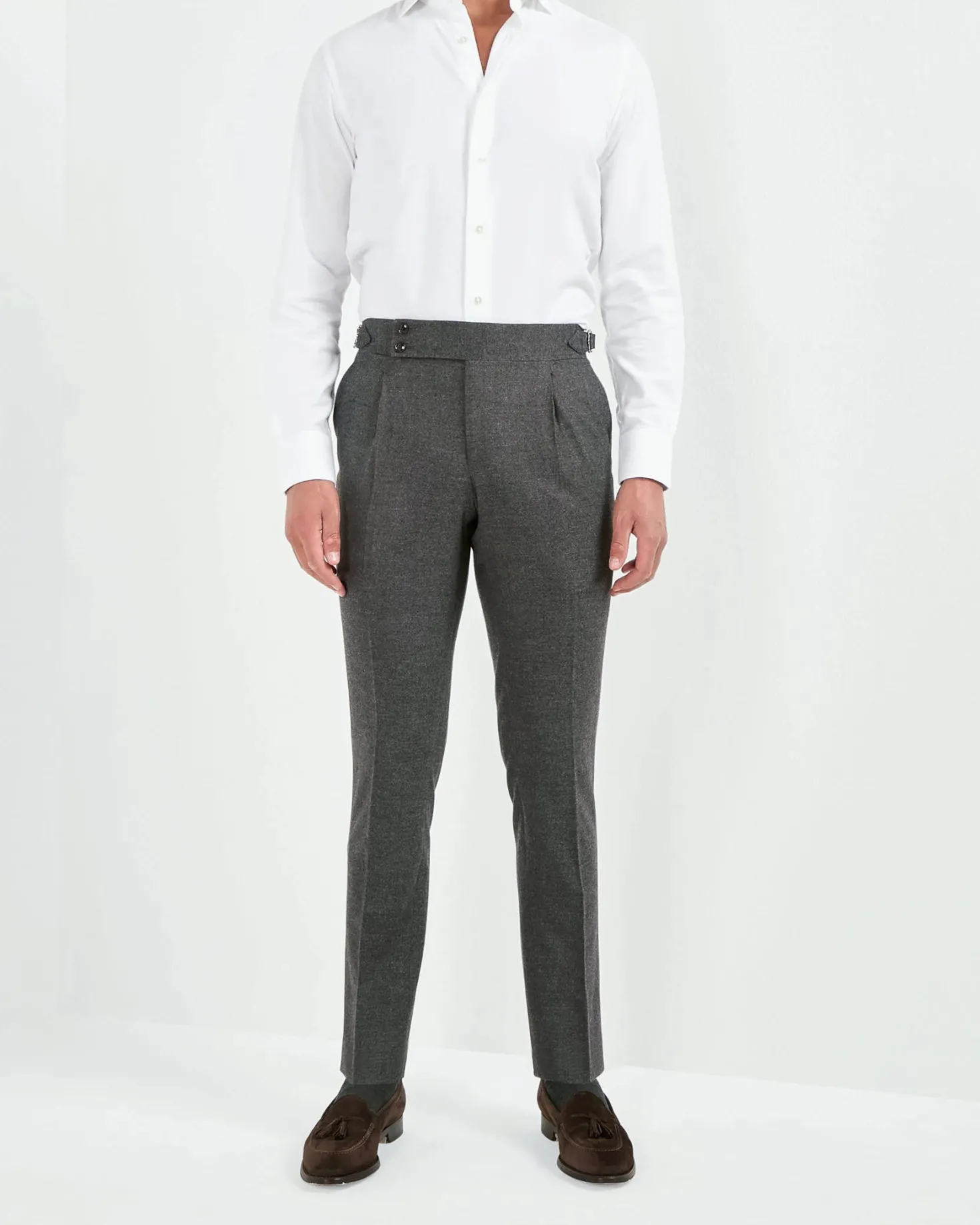 Pantalon Soragna en flanelle anthracite - Made in Italy