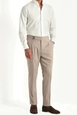 Pantalon Soragna en flanelle beige - Made in Italy