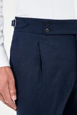 Pantalon Soragna en flanelle bleue - Made in Italy