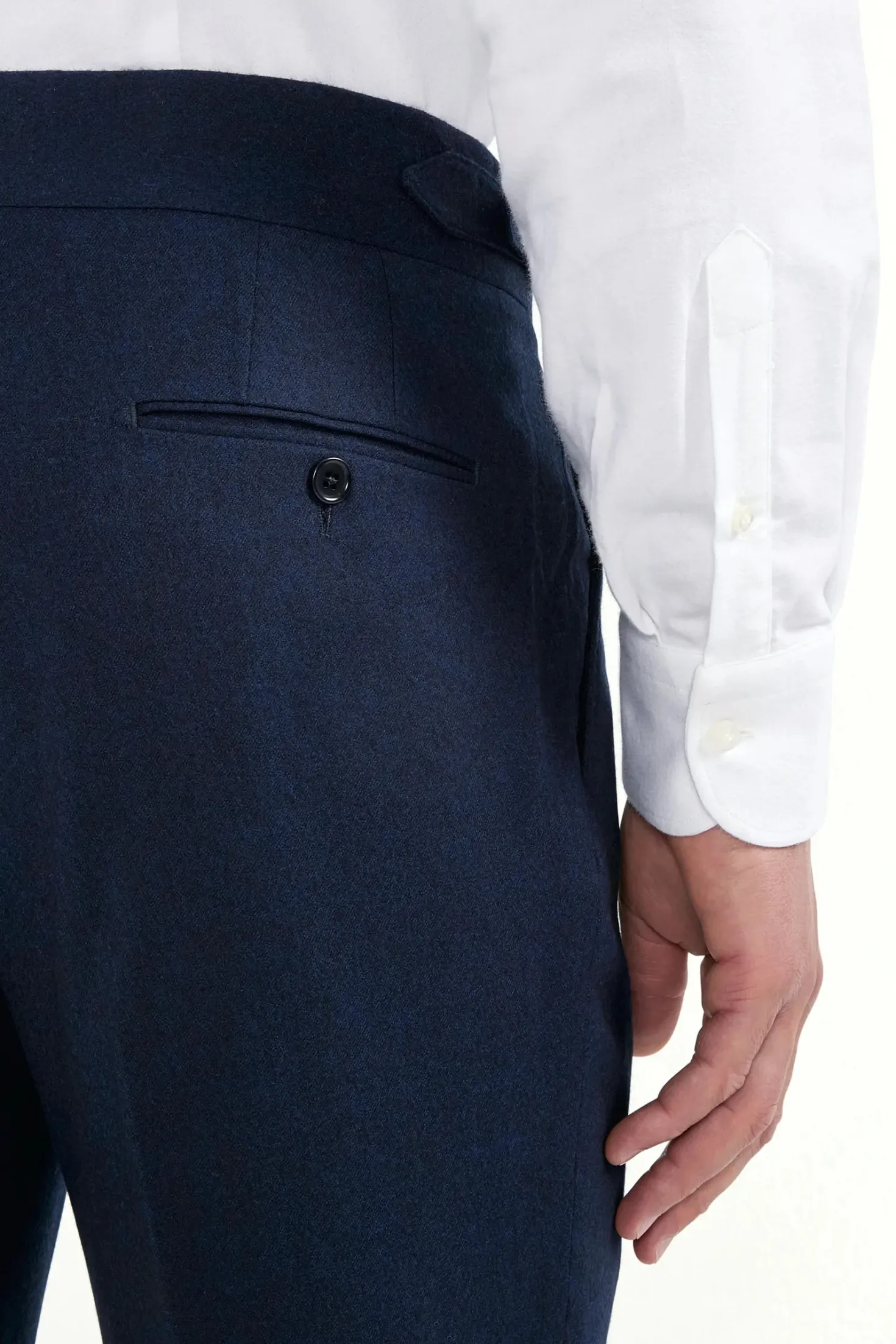 Pantalon Soragna en flanelle bleue - Made in Italy