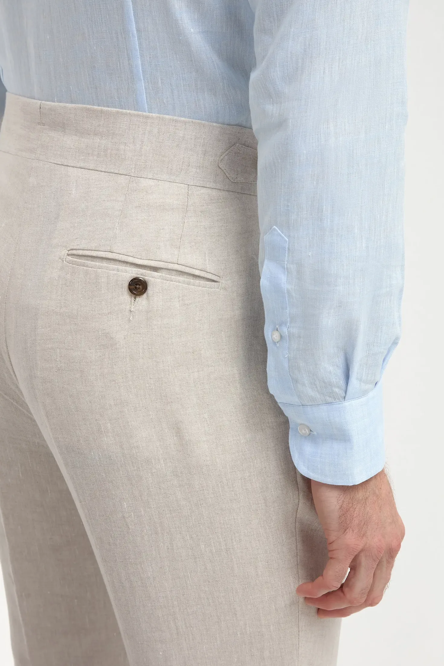 Pantalon Soragna en lin beige - Made in Italy