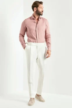 Pantalon Soragna en lin blanc - Made in Italy