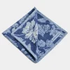 Pochette bleue à grand motif floral - Made in Italy
