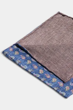 Pochette bleue à motif paisley - Made in Italy