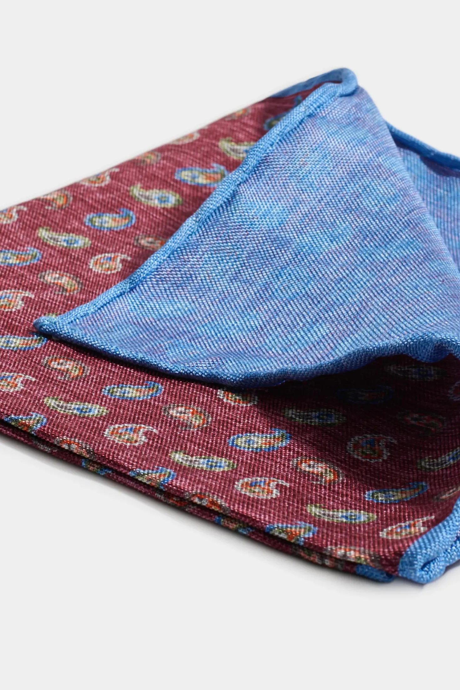 Pochette bordeaux à motif paisley - Made in Italy